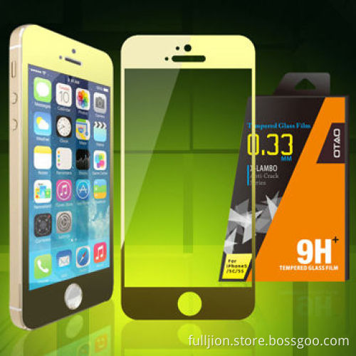 Unique 9H Tempered-glass Screen Protector for iPhone 5S/5C/5, with Golden Color